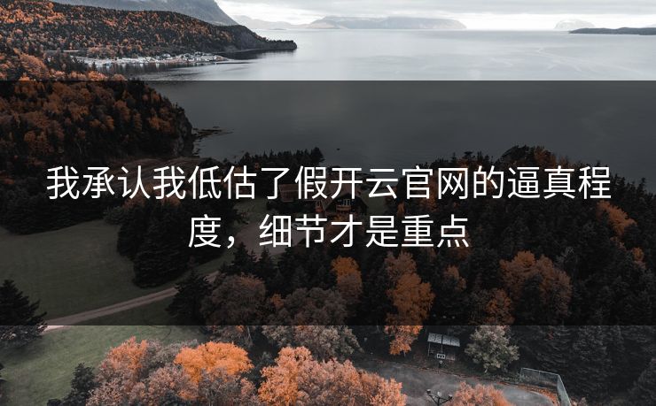 我承认我低估了假开云官网的逼真程度，细节才是重点
