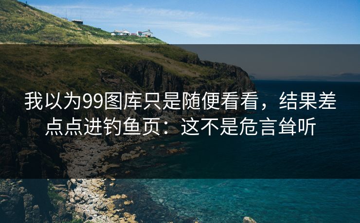 我以为99图库只是随便看看，结果差点点进钓鱼页：这不是危言耸听