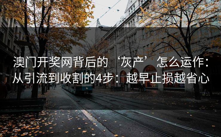 澳门开奖网背后的‘灰产’怎么运作:从引流到收割的4步:越早止损越省心 澳门开奖网背后的‘灰产’怎么运作:从引流到收割的4步:越早止损越省心