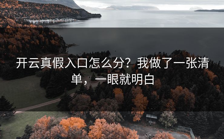 开云真假入口怎么分？我做了一张清单，一眼就明白